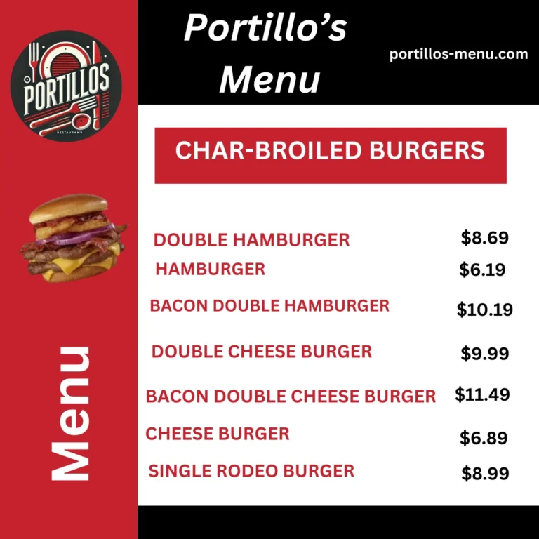 Dine in Portillos Menu With Prices