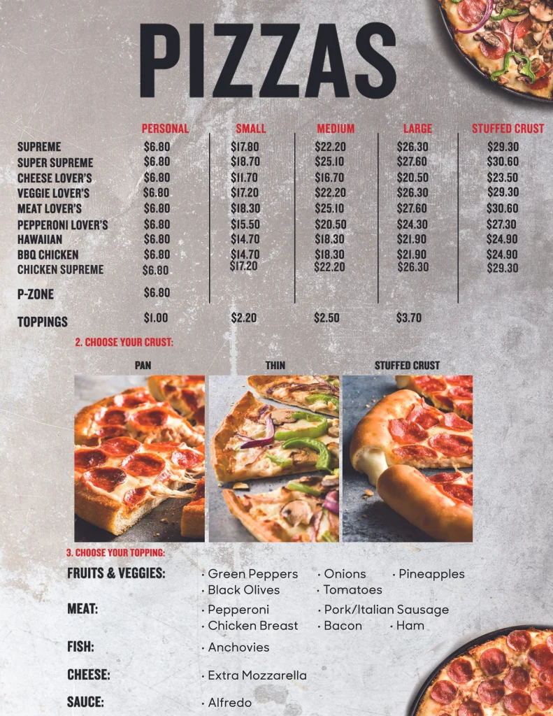 Pizza Hut Veg Pizza Menu With Price