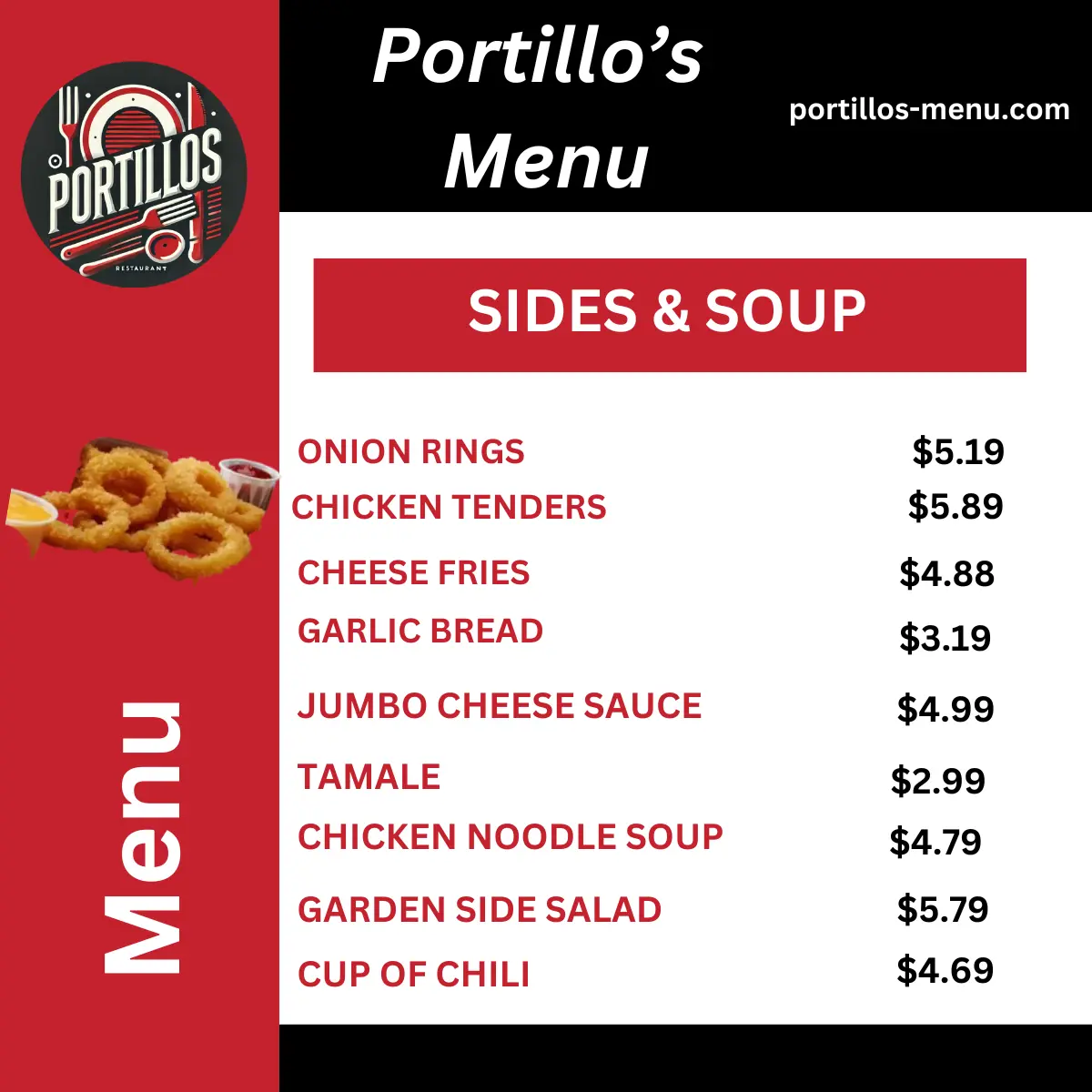 Portillos Menu With Prices