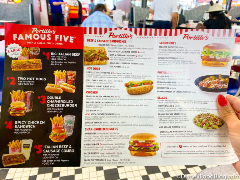 Portillos Orlando Menu With Prices