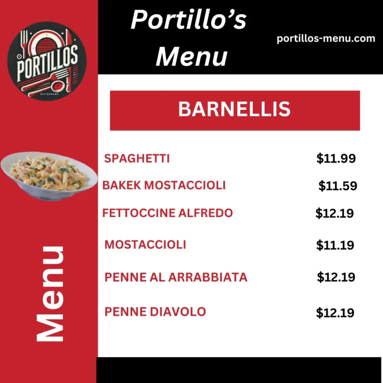 Portillos Prices Menu With Prices