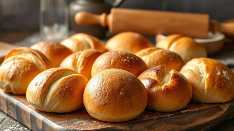 frozen bread rolls selection