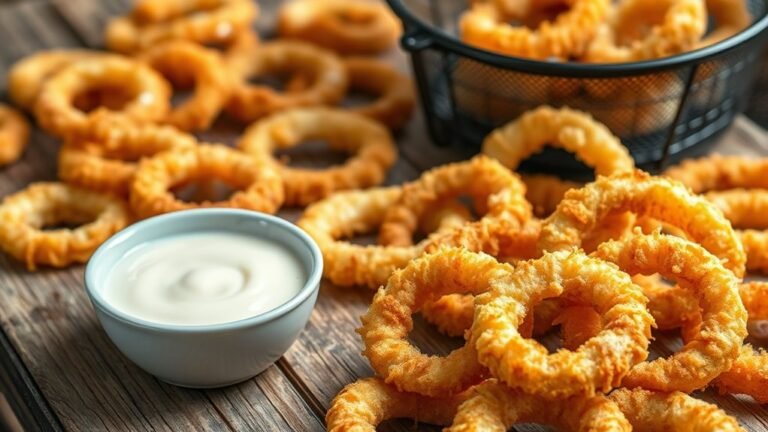 frozen onion rings selection