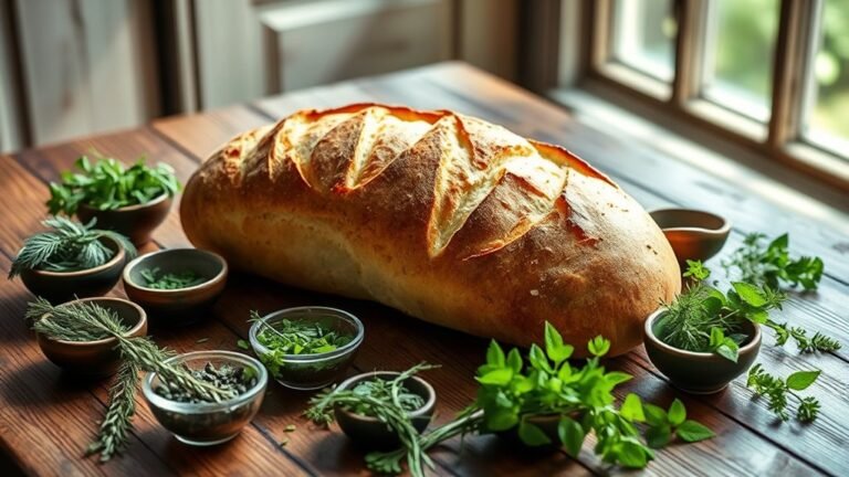 herbs enhancing bread flavor