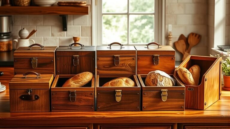 top wood bread storage